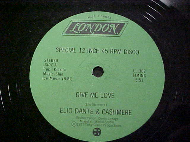 Dante,Elio And Cashmere Give Me Love 12 12''