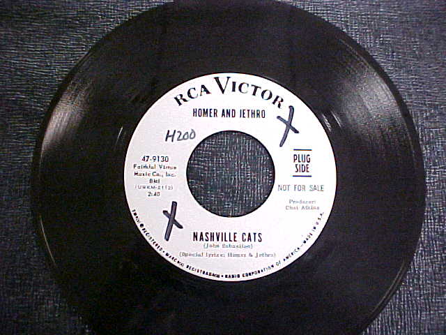 Homer And Jethro Nashville Cats White Label Promo 45 45RPM